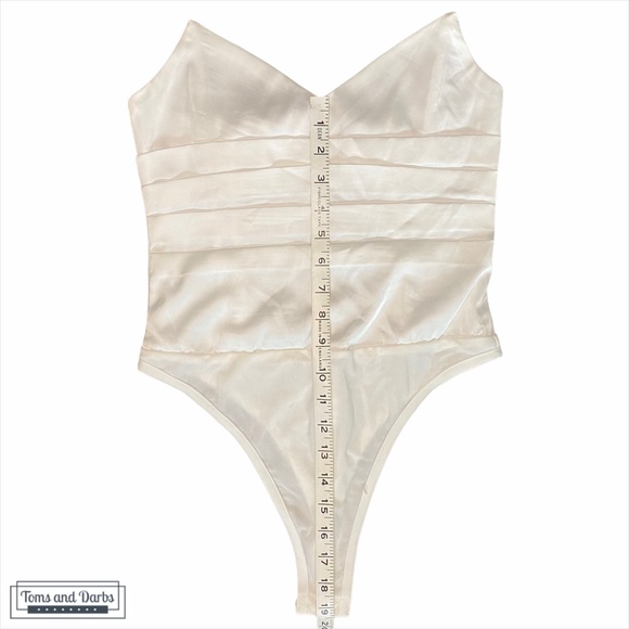 $50 Fashion Nova White Corset Silk Body Suit - Picture 5 of 5